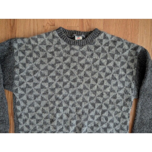 Vintage Hekla Sweater Mens L Icelandic Wool Geometric Crewneck Pullover Akureyri - Picture 3 of 8